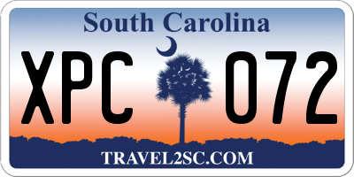 SC license plate XPC072