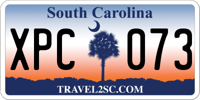 SC license plate XPC073