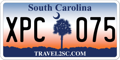 SC license plate XPC075
