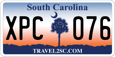 SC license plate XPC076