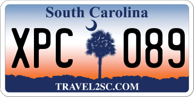 SC license plate XPC089