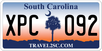 SC license plate XPC092