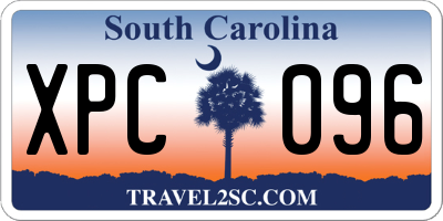 SC license plate XPC096