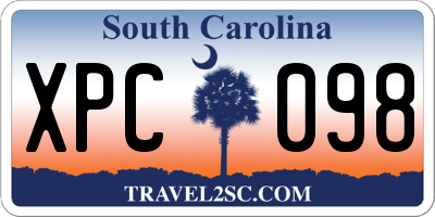 SC license plate XPC098
