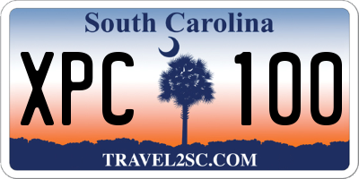 SC license plate XPC100
