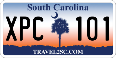SC license plate XPC101