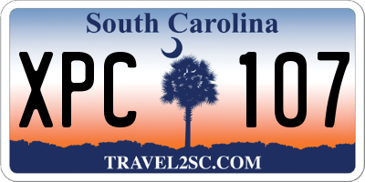 SC license plate XPC107