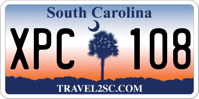 SC license plate XPC108