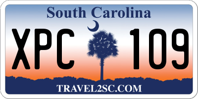 SC license plate XPC109