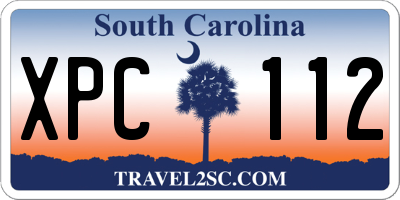 SC license plate XPC112