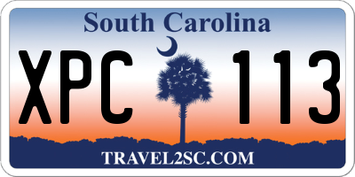 SC license plate XPC113