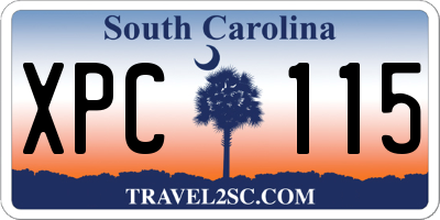 SC license plate XPC115