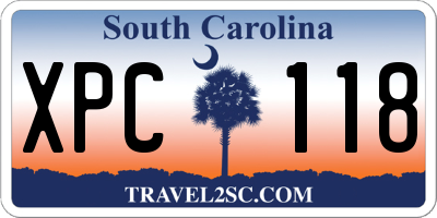 SC license plate XPC118