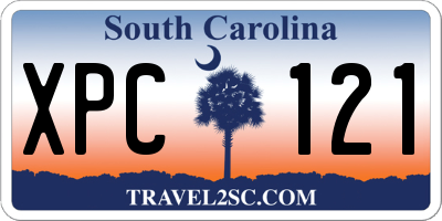 SC license plate XPC121