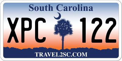 SC license plate XPC122
