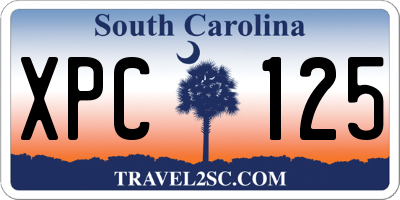 SC license plate XPC125
