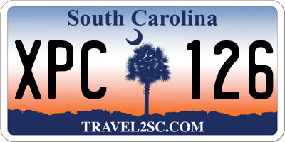 SC license plate XPC126