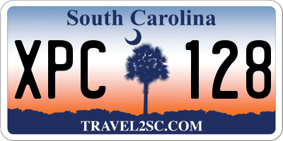 SC license plate XPC128