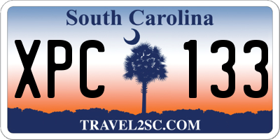 SC license plate XPC133