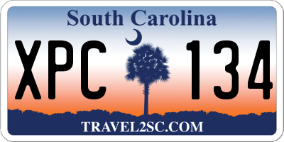 SC license plate XPC134