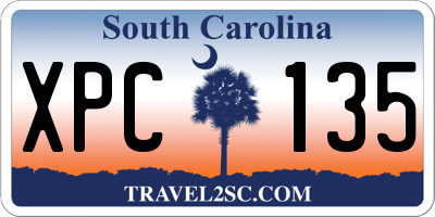 SC license plate XPC135