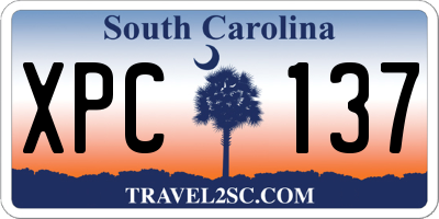 SC license plate XPC137
