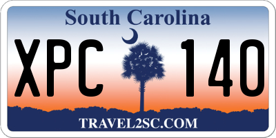 SC license plate XPC140