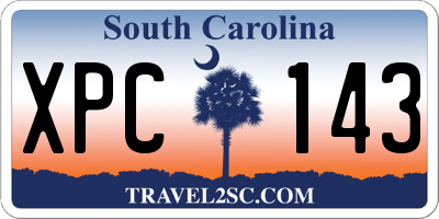 SC license plate XPC143