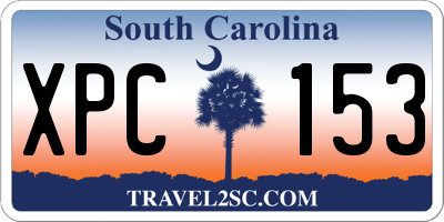 SC license plate XPC153