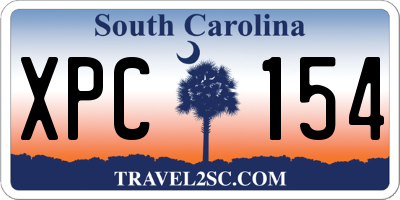 SC license plate XPC154