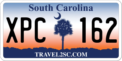 SC license plate XPC162
