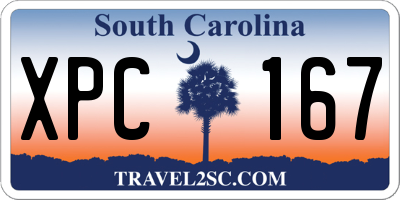 SC license plate XPC167