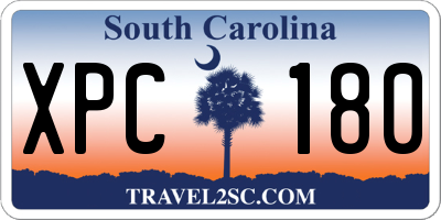 SC license plate XPC180