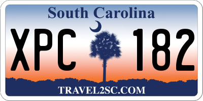 SC license plate XPC182