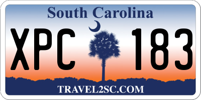 SC license plate XPC183