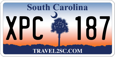 SC license plate XPC187