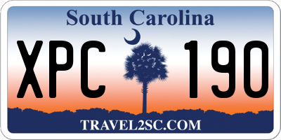 SC license plate XPC190