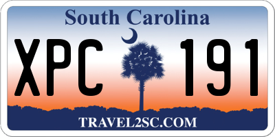 SC license plate XPC191