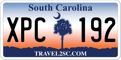 SC license plate XPC192