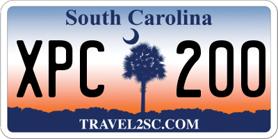 SC license plate XPC200
