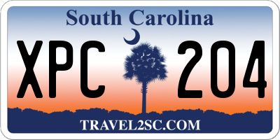 SC license plate XPC204