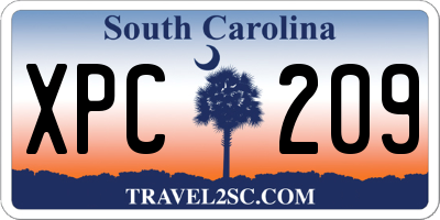 SC license plate XPC209
