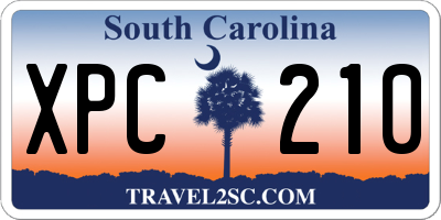 SC license plate XPC210