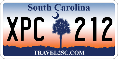 SC license plate XPC212