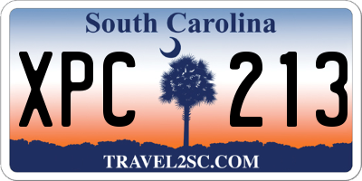 SC license plate XPC213