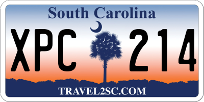 SC license plate XPC214