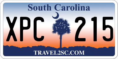 SC license plate XPC215
