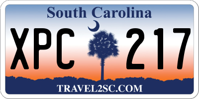 SC license plate XPC217