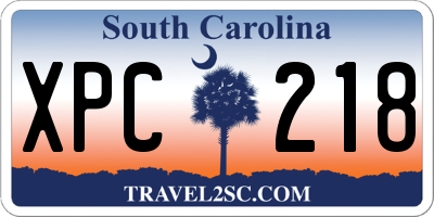 SC license plate XPC218