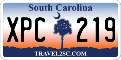 SC license plate XPC219